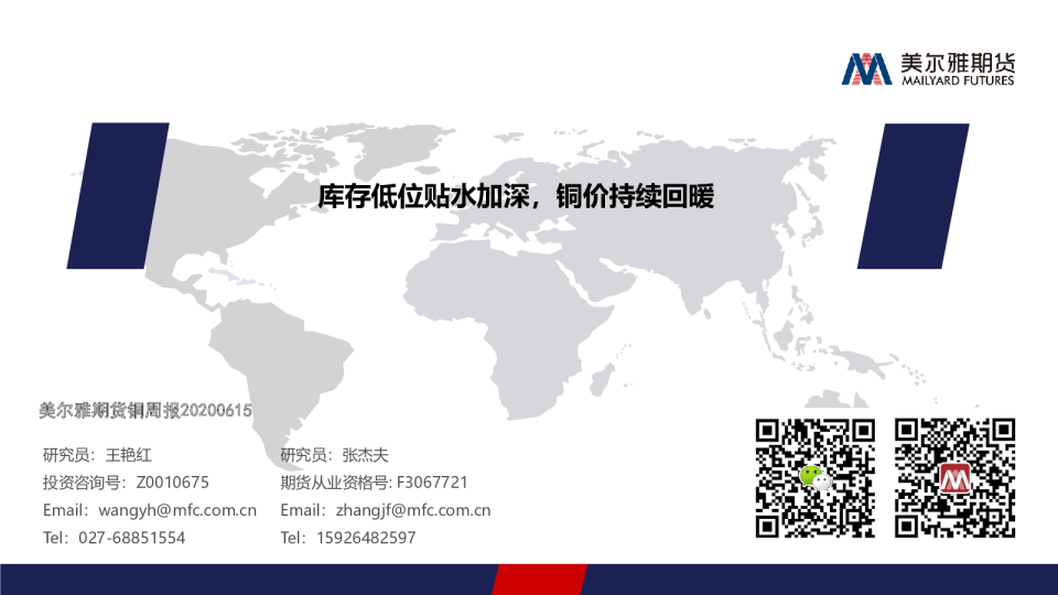 库存低位贴水加深，铜价持续回暖