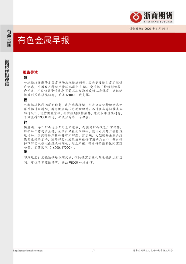 有色金属早报