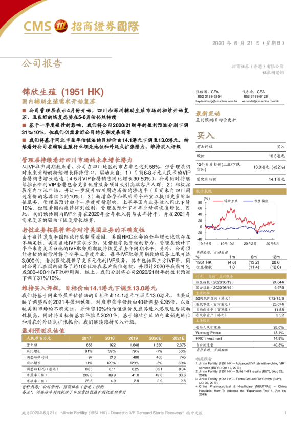 国内辅助生殖需求开始复苏