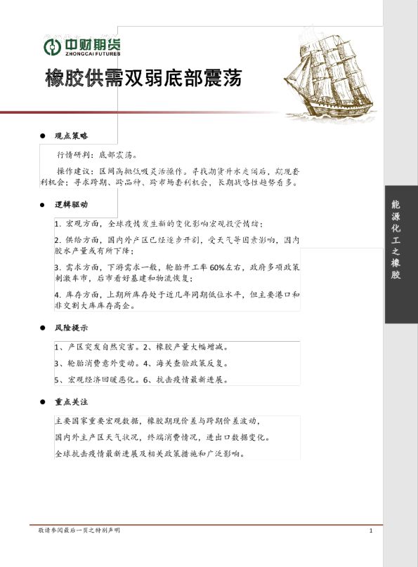 橡胶供需双弱底部震荡