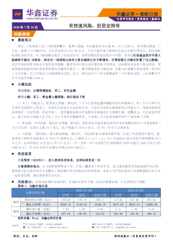 策略日报：有控速风险，但坚定持有