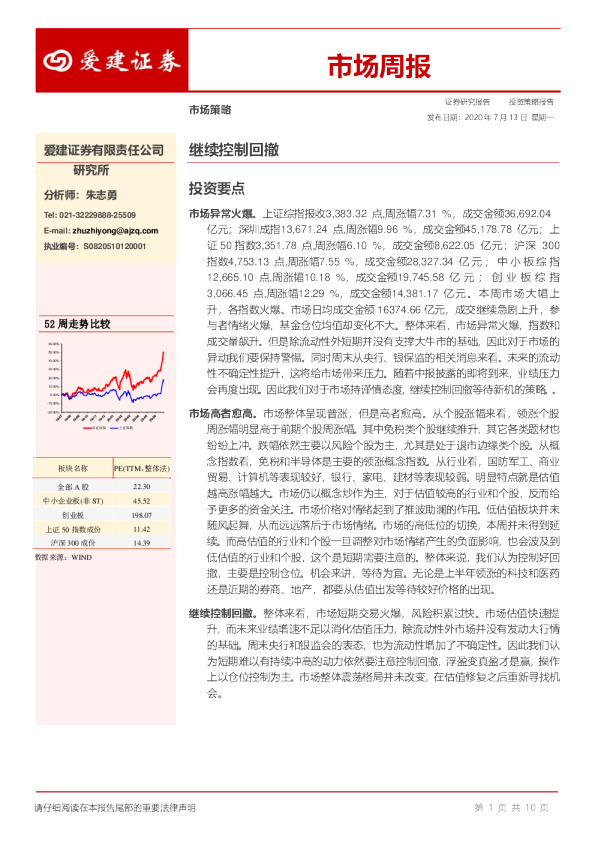 市场周报：继续控制回撤