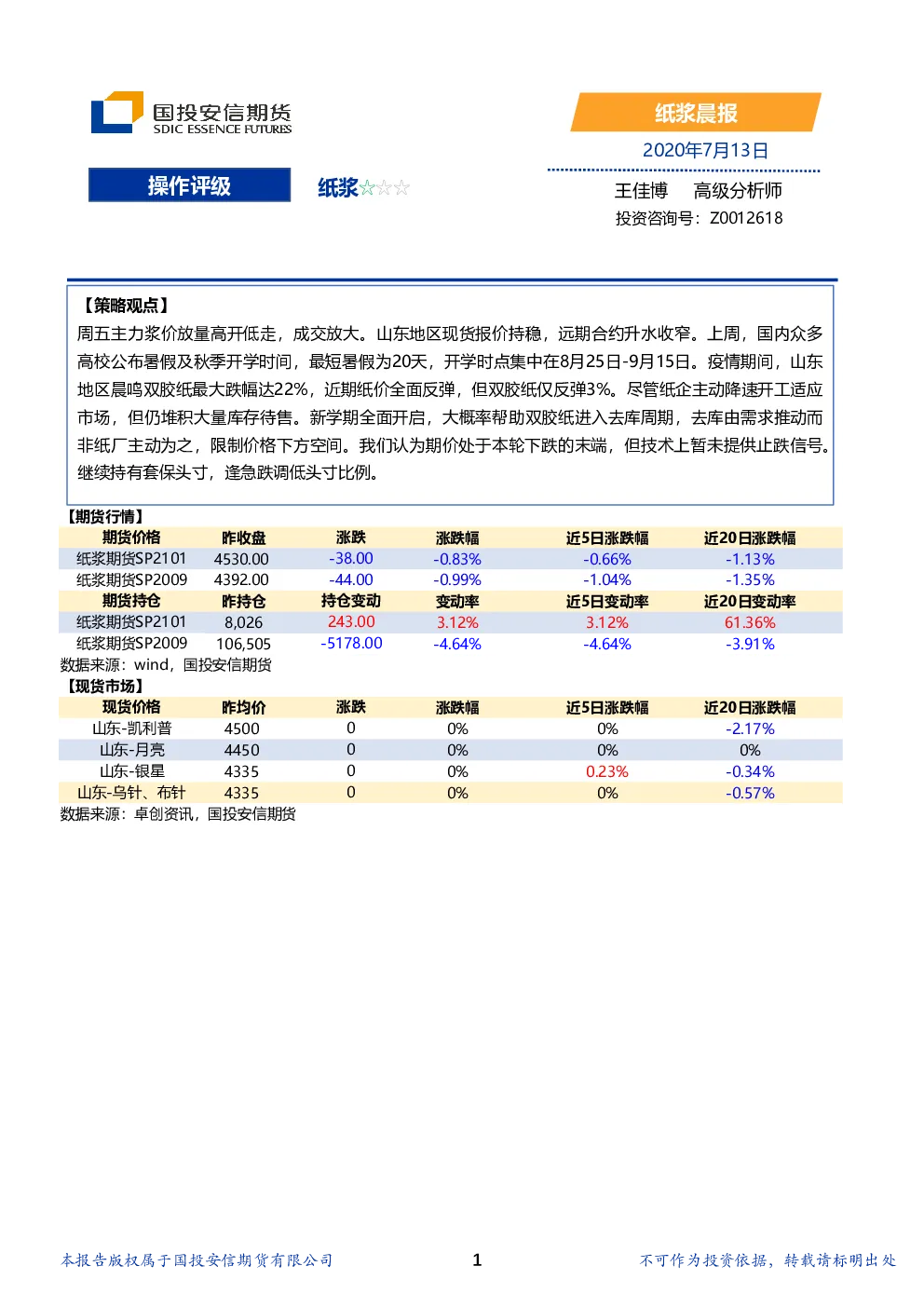 报告封面