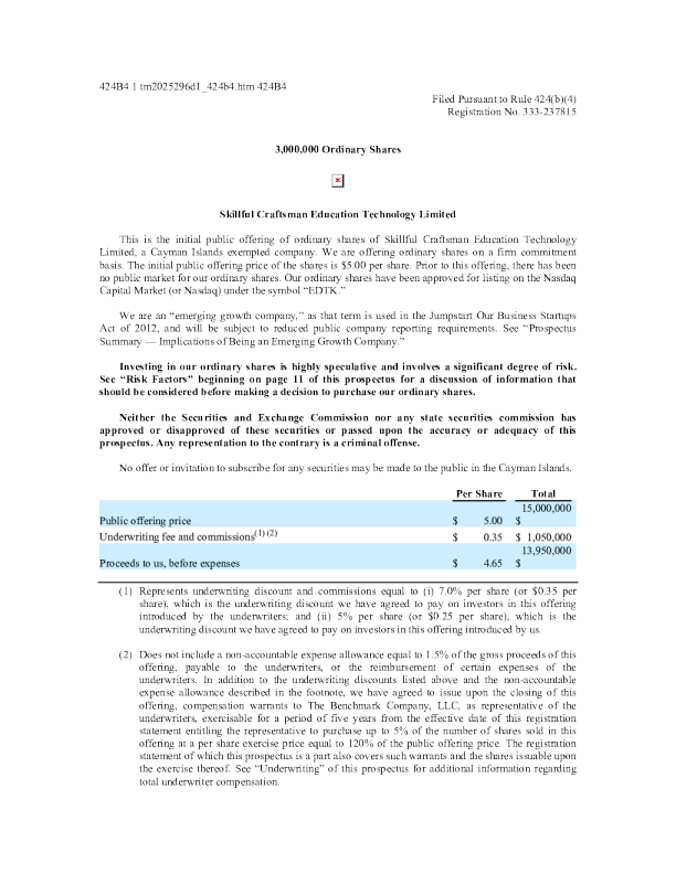 王道科技美股招股说明书(2020-07-22版)