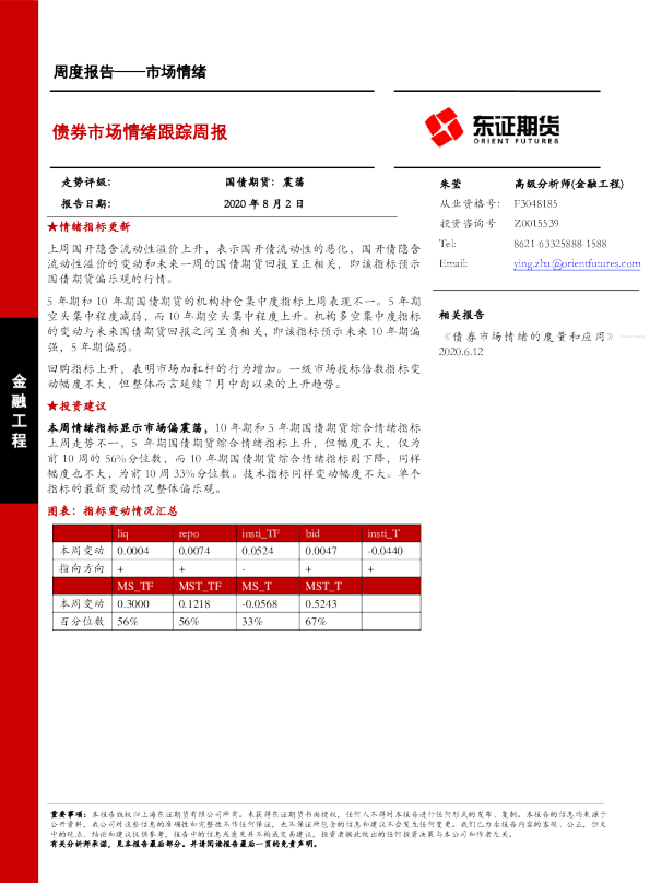债券市场情绪跟踪周报
