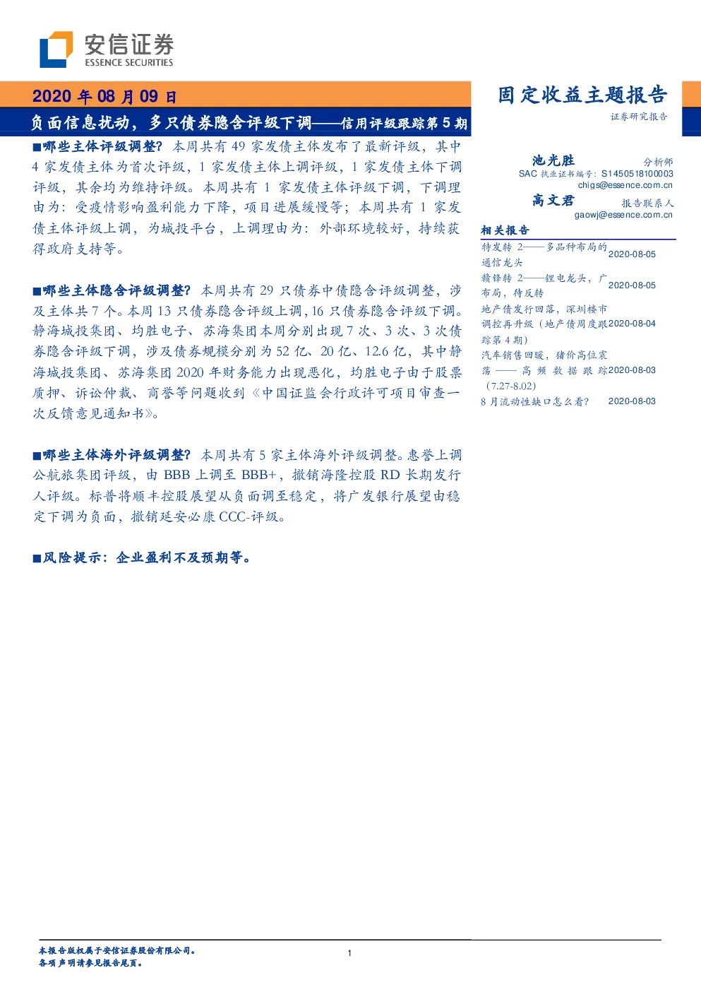 报告封面