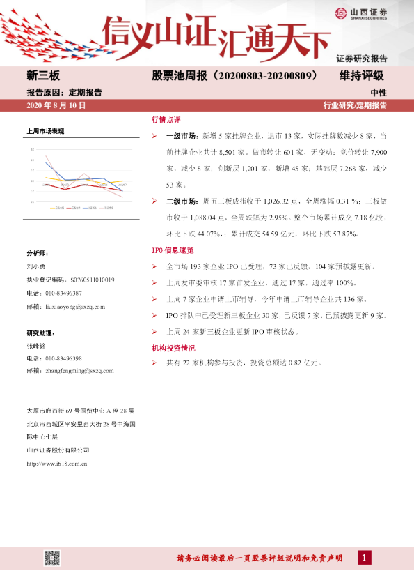 股票池周报