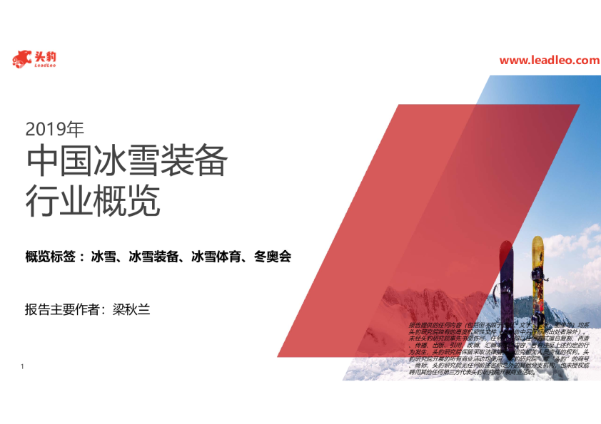 2019年中国冰雪装备行业概览