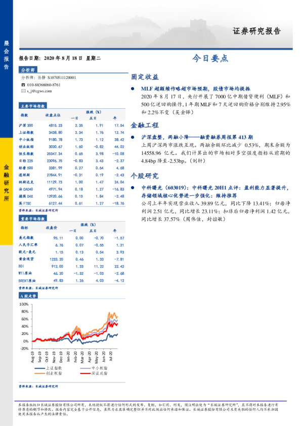 长城证券晨会报告