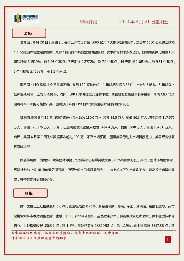 早间评论