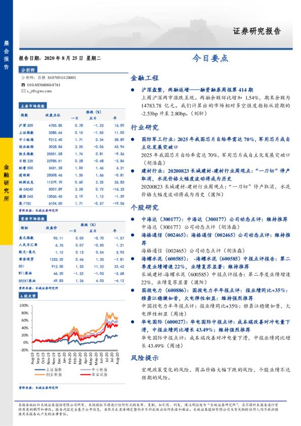 长城证券今日要点