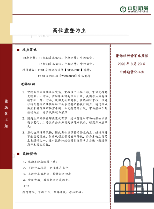 聚烯烃投资策略周报：高位盘整为主