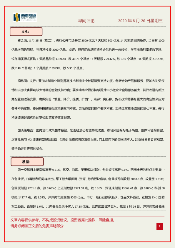 早间评论