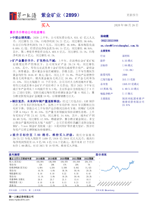 量价齐升带动公司收益增长