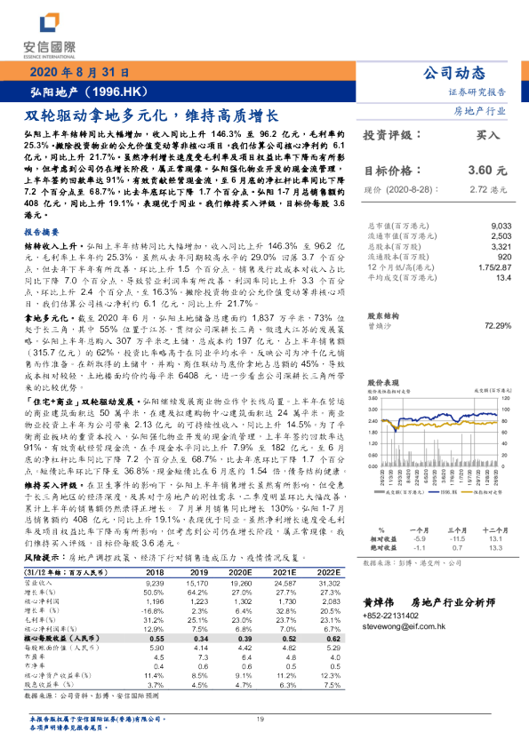 双轮驱动拿地多元化，维持高质增长
