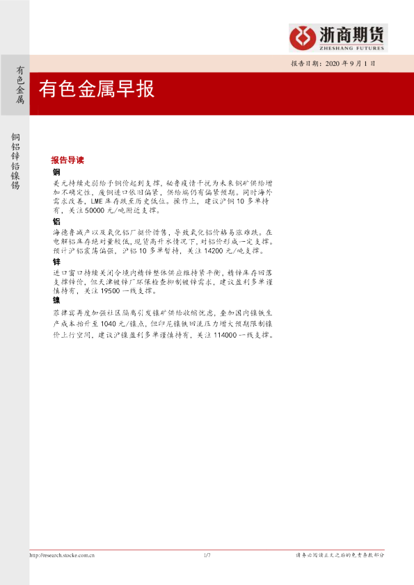有色金属早报
