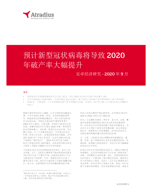 预计新型冠状病毒将导致 2020 年破产率大幅提升