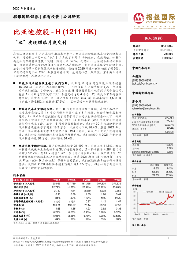 “汉”实现耀眼月度交付