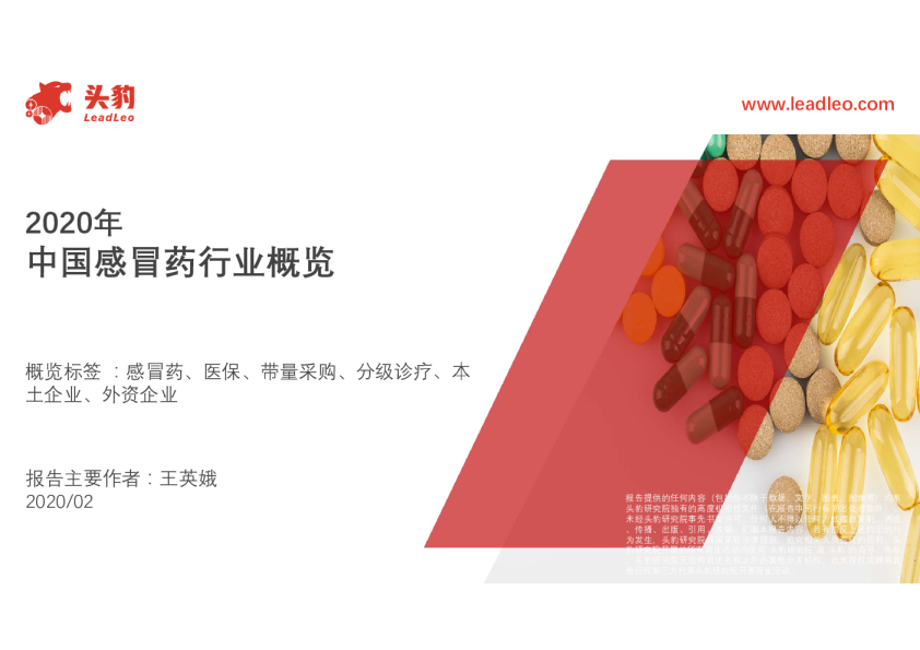 2020年中国感冒药行业概览