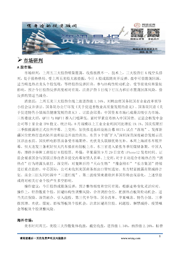 网信证券资讯晨报