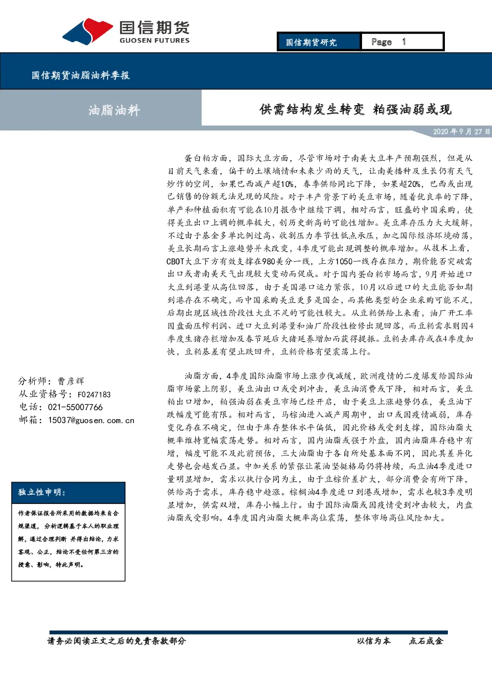 报告封面