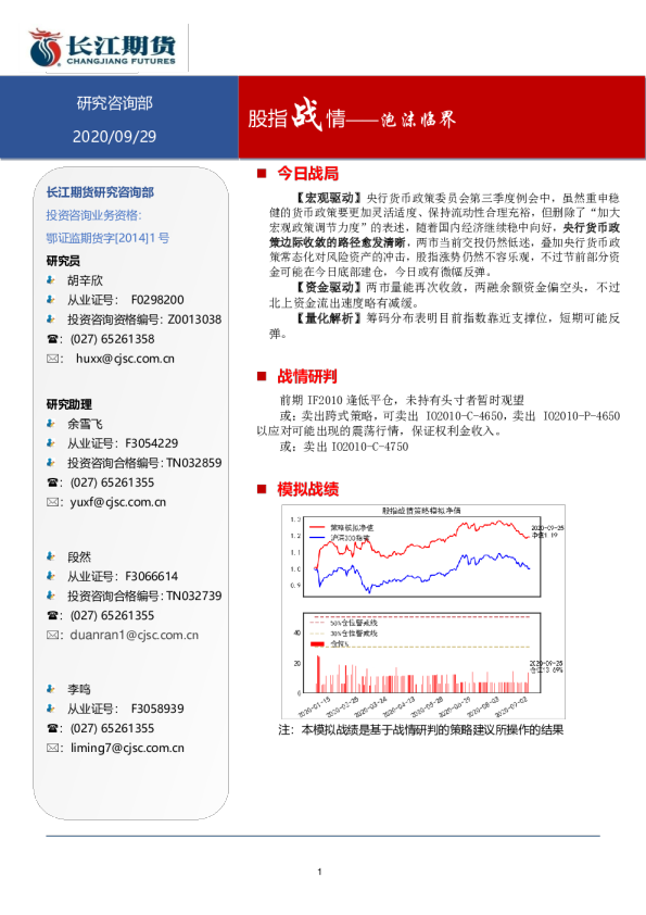 股指战情-泡沫临界