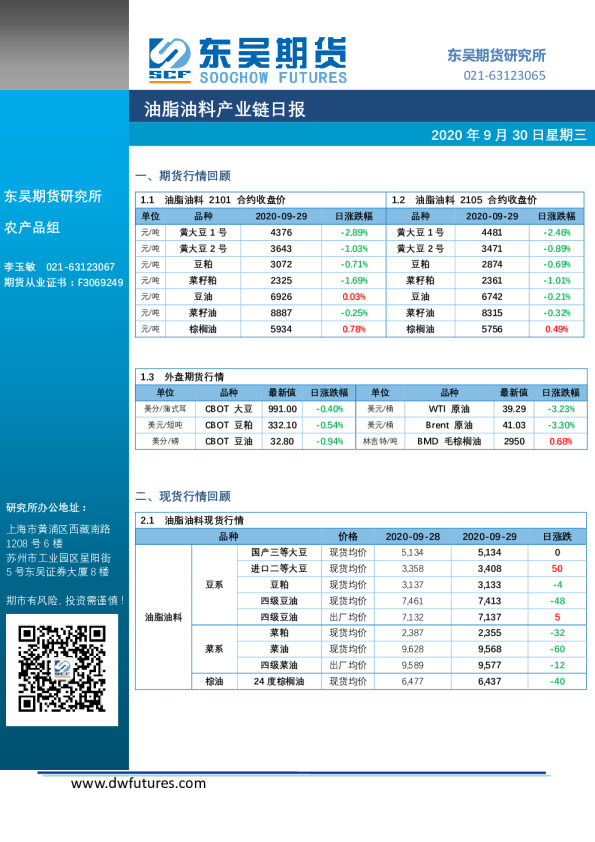 油脂油料产业链日报