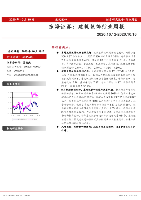 建筑装饰行业周报