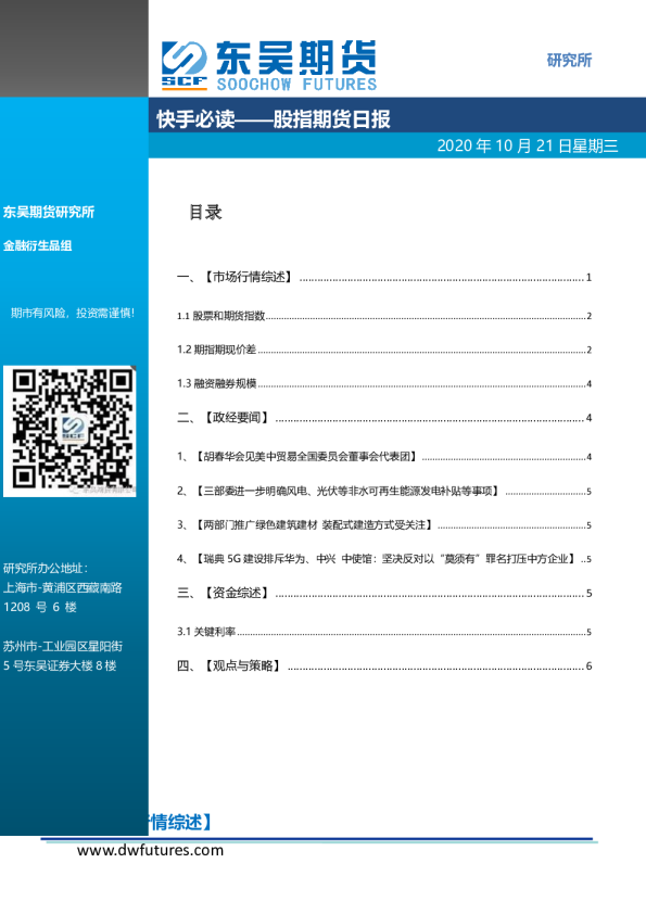股指期货日报