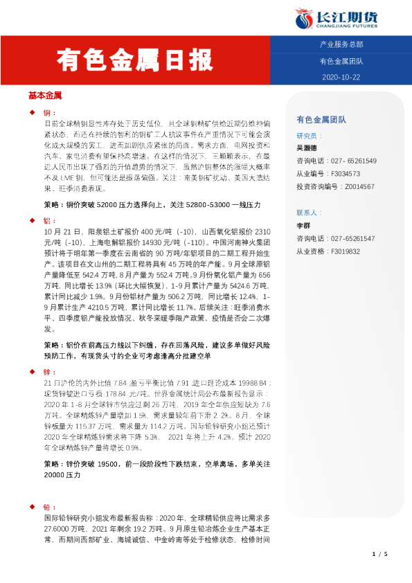 有色金属日报