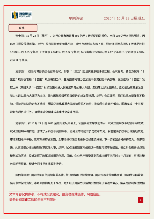 早间评论