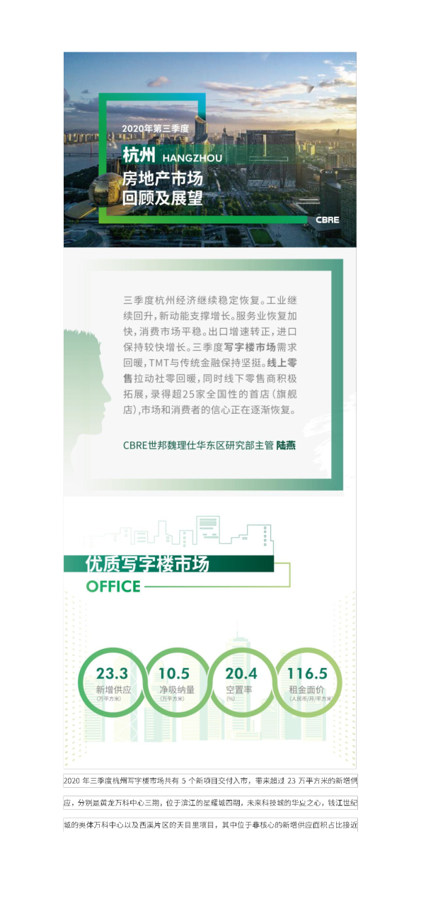 2020年第三季度杭州房地产市场回顾及展望