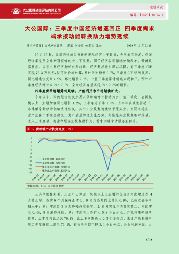 三季度中国经济增速回正 四季度需求端承接动能转换助力增势延续