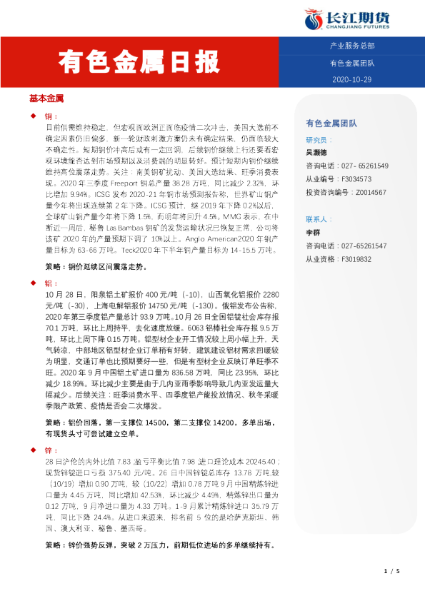 有色金属日报