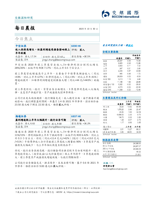 交银国际每日晨报