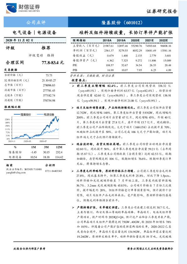 硅料及组件持续放量，长协订单伴产能扩张