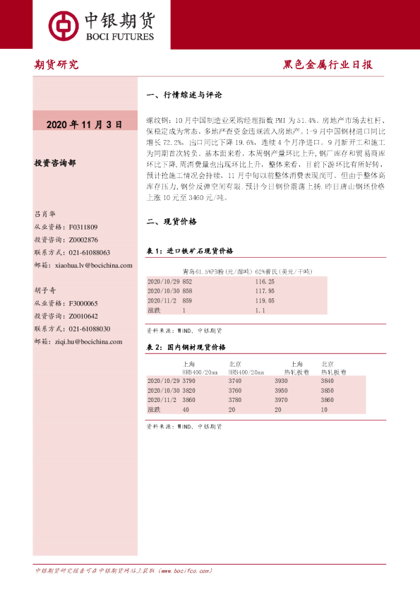 黑色金属行业日报