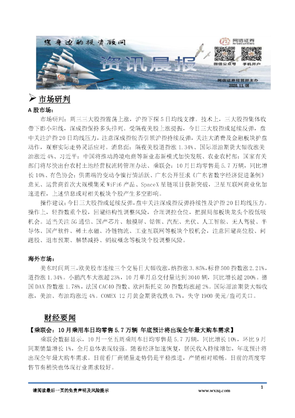 A股资讯晨报