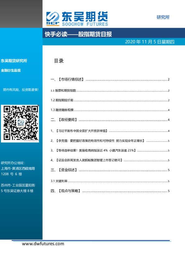 股指期货日报
