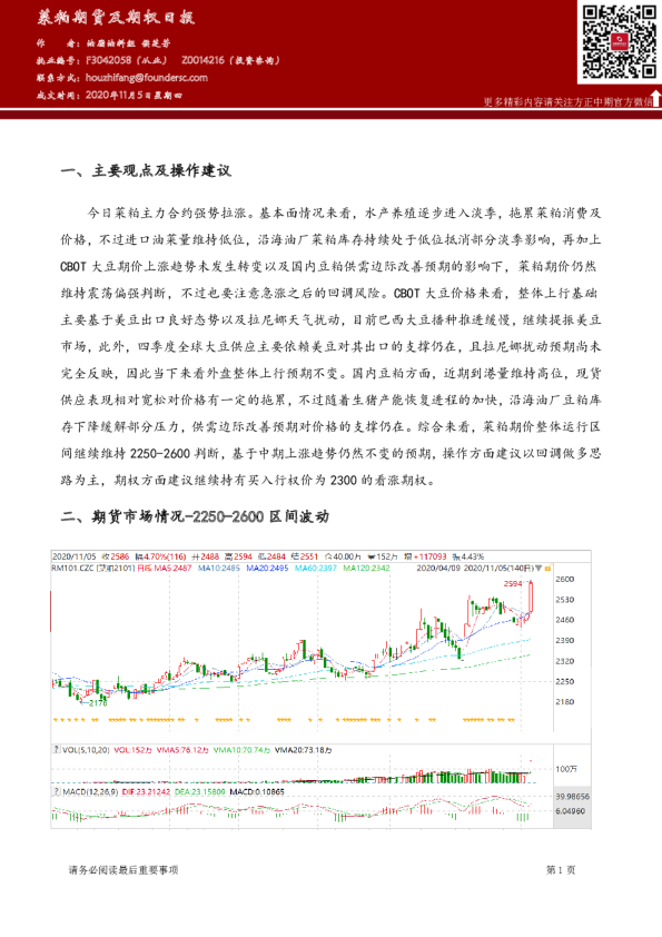 菜粕期货及期权日报