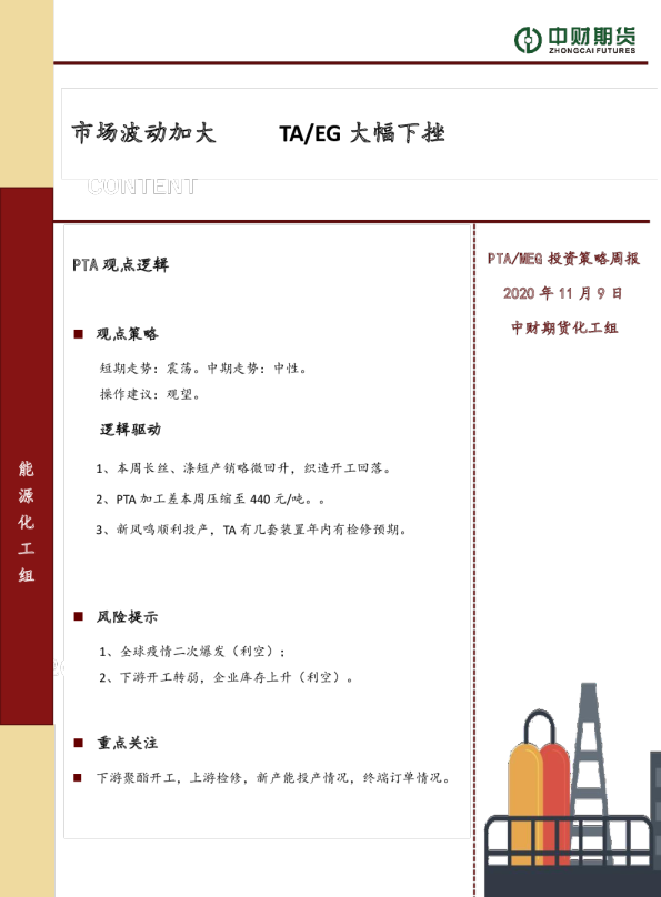 PTA/MEG投资策略周报：市场波动加大 TA、EG大幅下挫