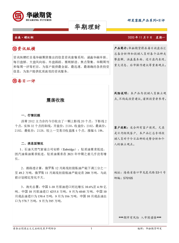 螺纹钢日评：震荡收涨