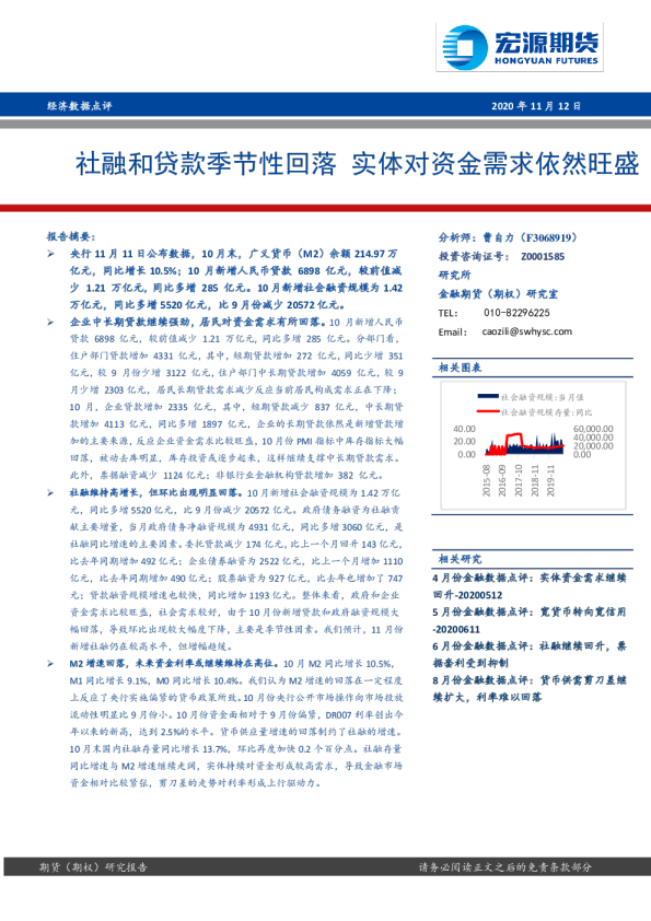 社融和贷款季节性回落 实体对资金需求依然旺盛