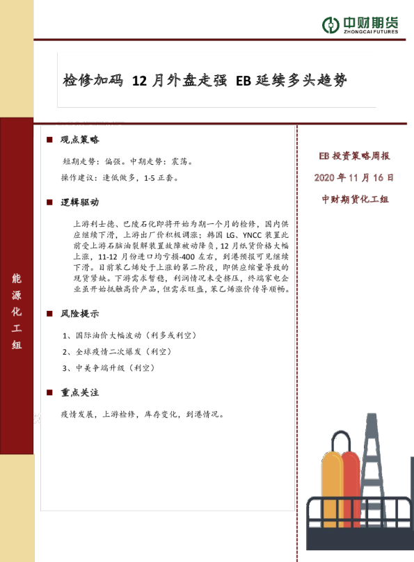 EB投资策略周报：检修加码12月外盘走强 EB延续多头趋势