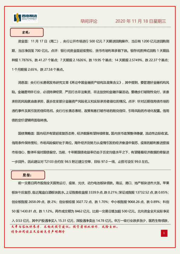 早间评论