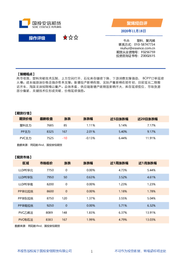 聚烯烃日评