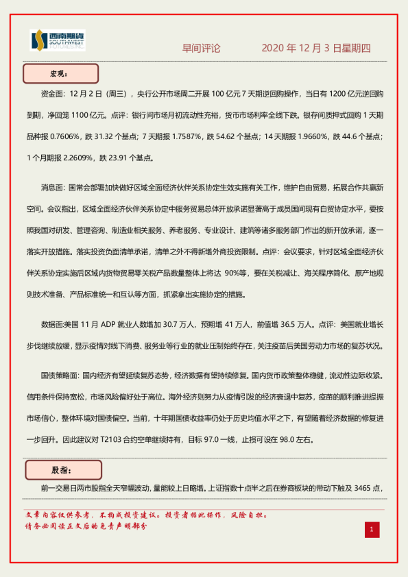 早间评论