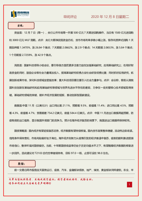 早间评论