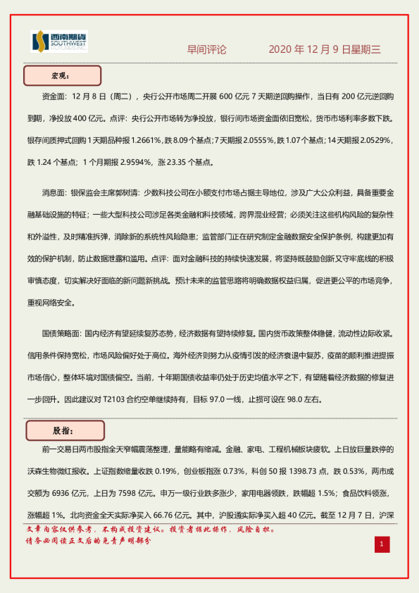 早间评论