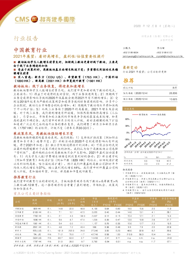 2021年展望：看好高增长，盈利性/估值重要性提升